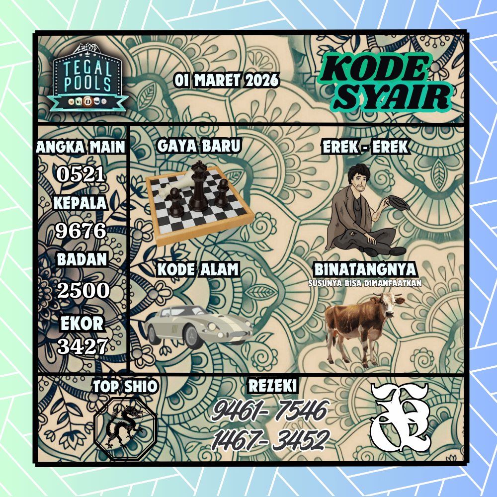 Kode Syair Tegal Pools - Maret 2026
