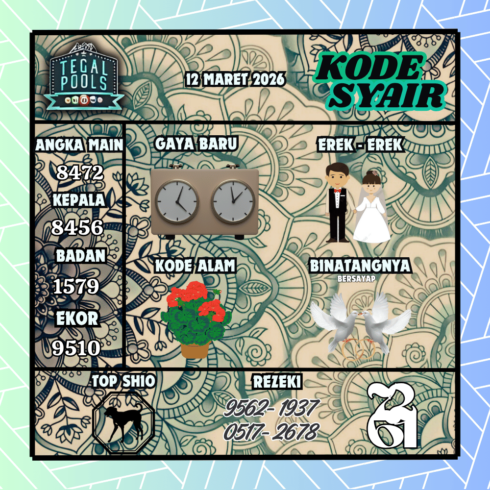 Kode Syair Tegal Pools - Maret 2026
