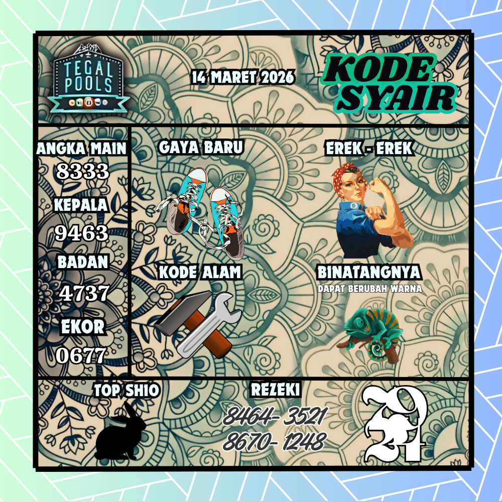 Kode Syair Tegal Pools - Maret 2026
