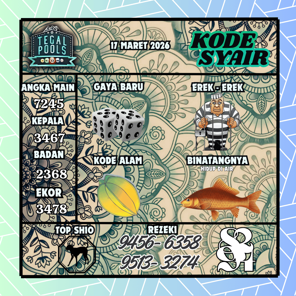 Kode Syair Tegal Pools - Maret 2026
