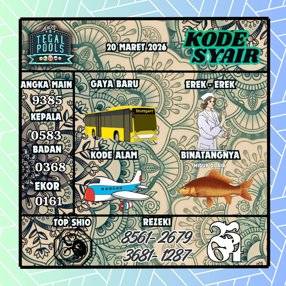 Kode Syair Tegal Pools - Maret 2026
