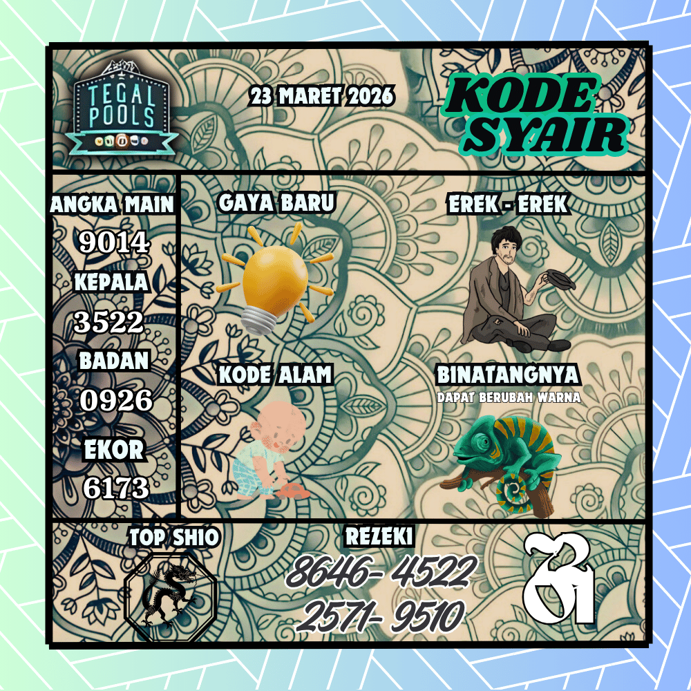 Kode Syair Tegal Pools - Maret 2026 
