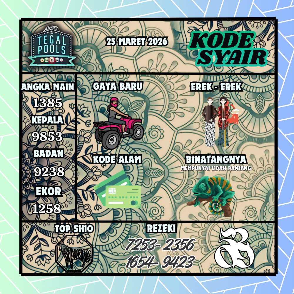 Kode Syair Tegal Pools - Maret 2026
