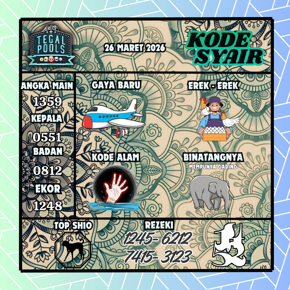Kode Syair Tegal Pools - Maret 2026
