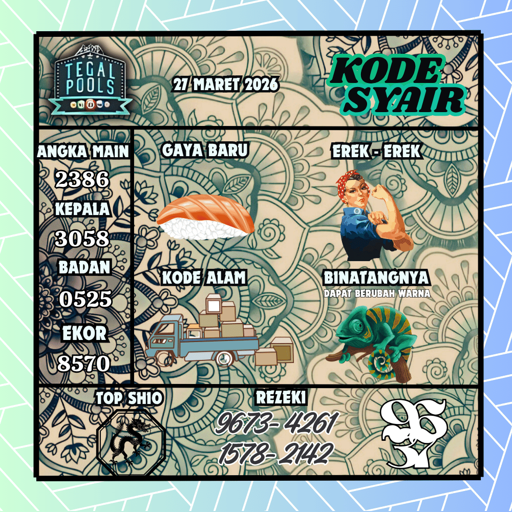 Kode Syair Tegal Pools - Maret 2026
