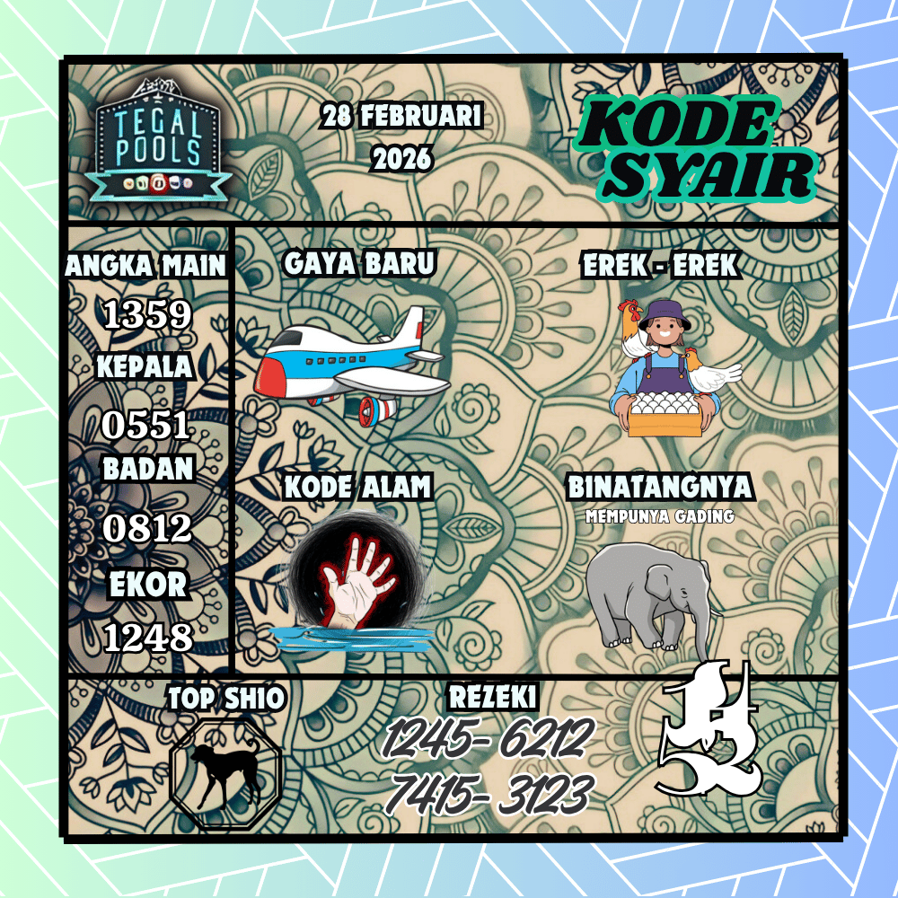 Kode Syair Tegal Pools - Februari 2026
