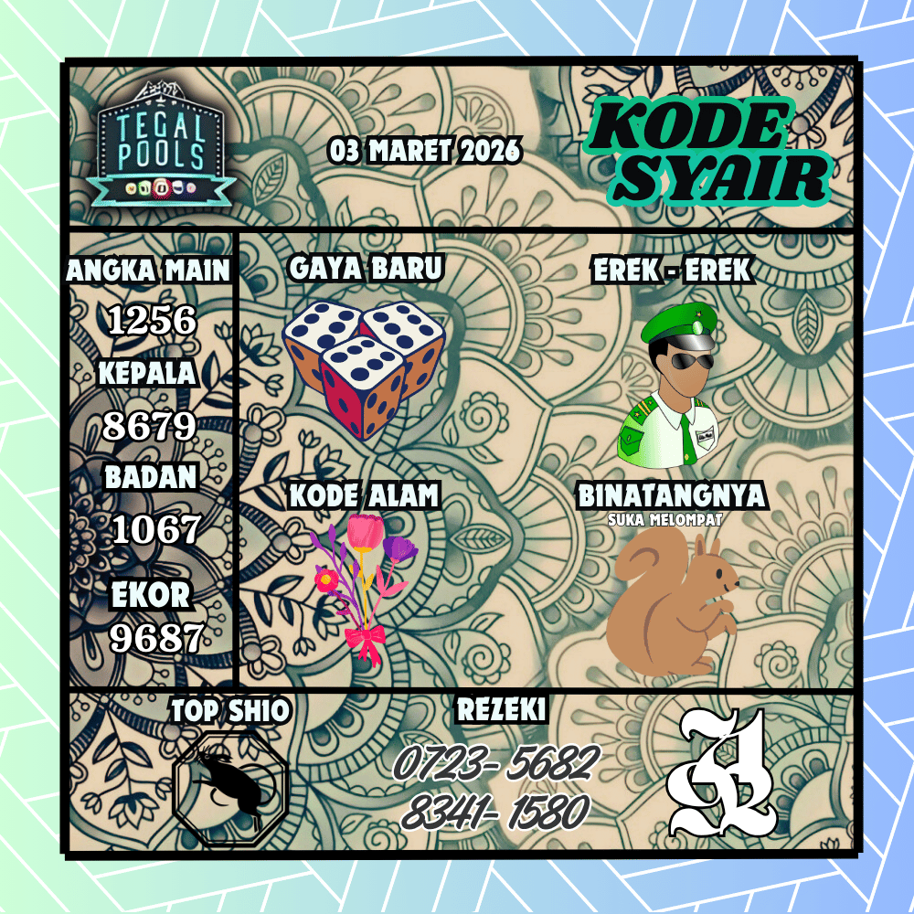 Kode Syair Tegal Pools - Maret 2026
