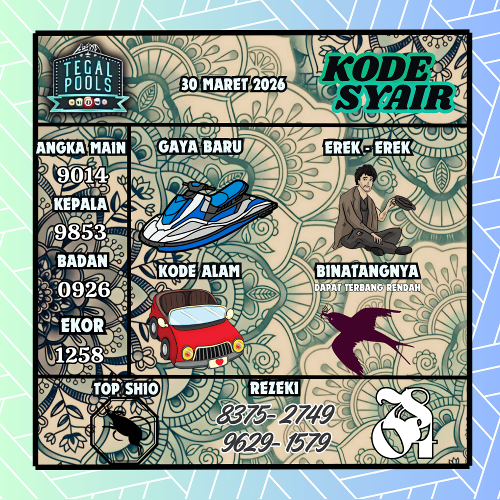 Kode Syair Tegal Pools - Maret 2026
