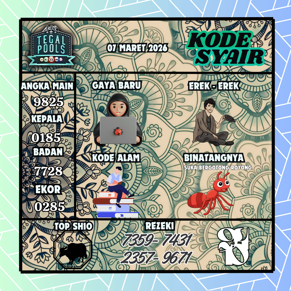 Kode Syair Tegal Pools - Maret 2026
