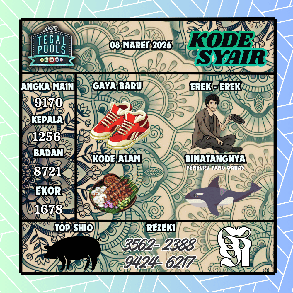 Kode Syair Tegal Pools - Maret 2026
