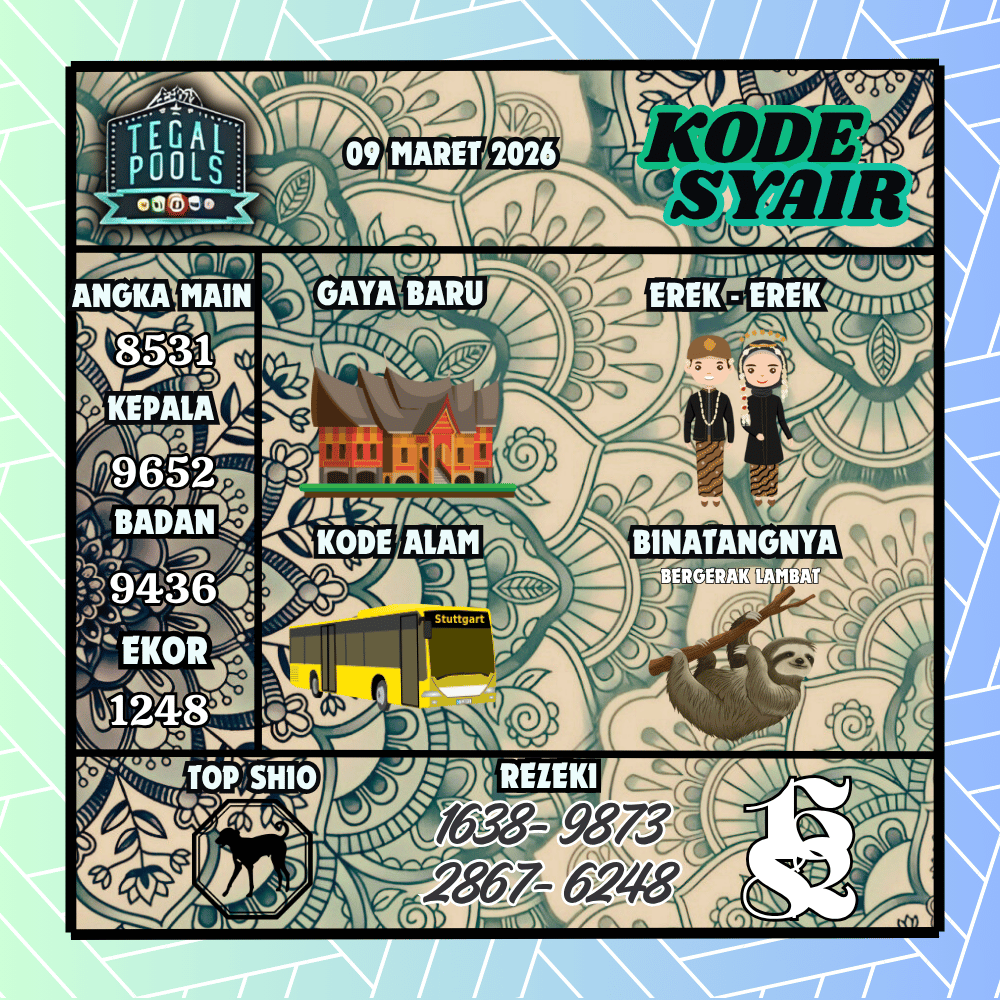 Kode Syair Tegal Pools - Maret 2026

